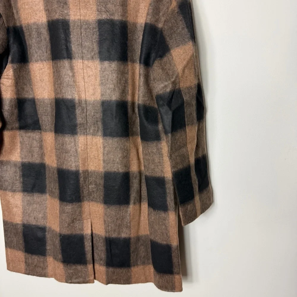 NEW Baltic Born Kirsti Coat Buffalo Check Plaid Brown Black Jacket Large - Picture 11 of 12